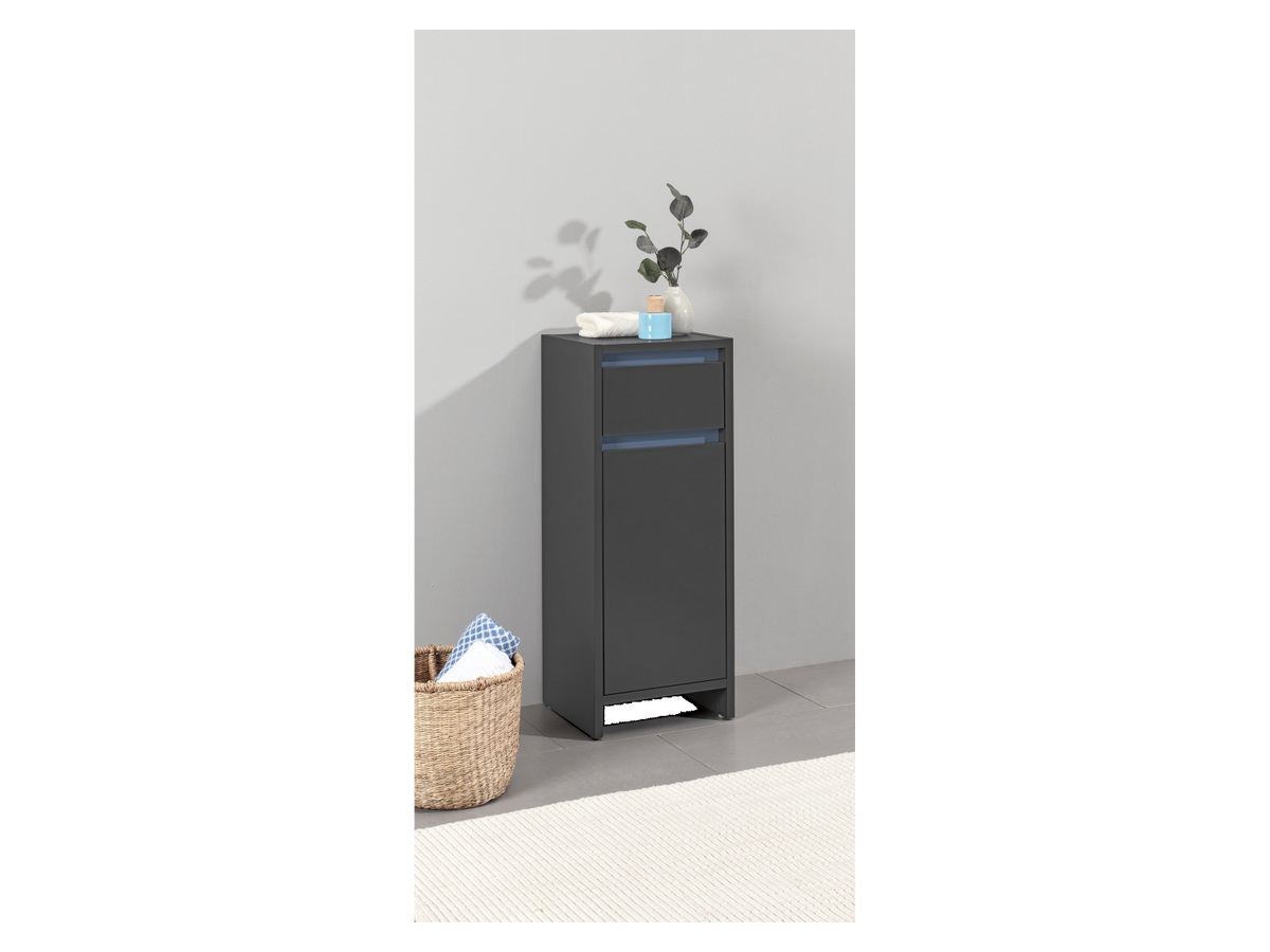 Armoire latérale de salle de bains Oslo, 32 x 80 x 28 cm, noire