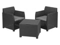 Ensemble de meubles de balcon, anthracite/gris, 3 pièces