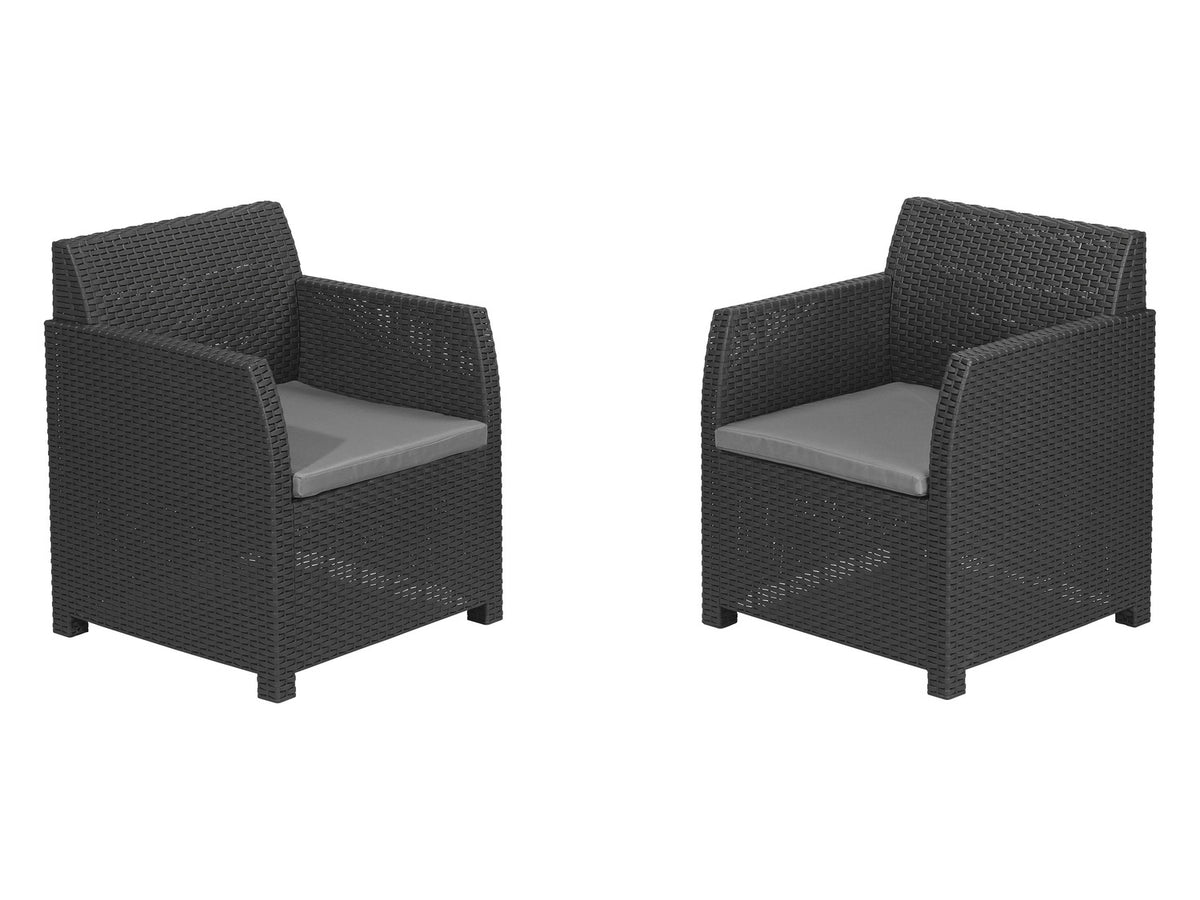 Ensemble de meubles de balcon, anthracite/gris, 3 pièces