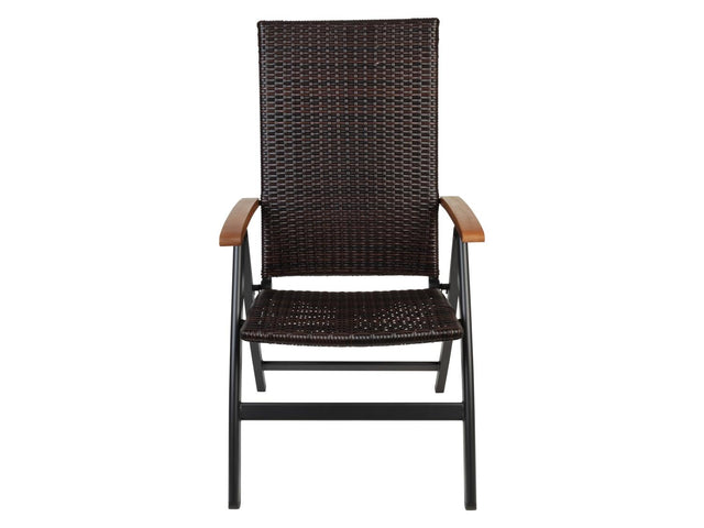 Ensemble en résine tressée « Valencia », 5 pièces - table extensible & 4 fauteuils pliants