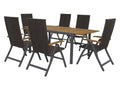 Ensemble tressé « Valencia », 7 pièces - table extensible & 6 fauteuils pliants