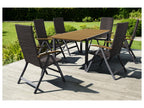Ensemble tressé « Valencia », 7 pièces - table extensible & 6 fauteuils pliants