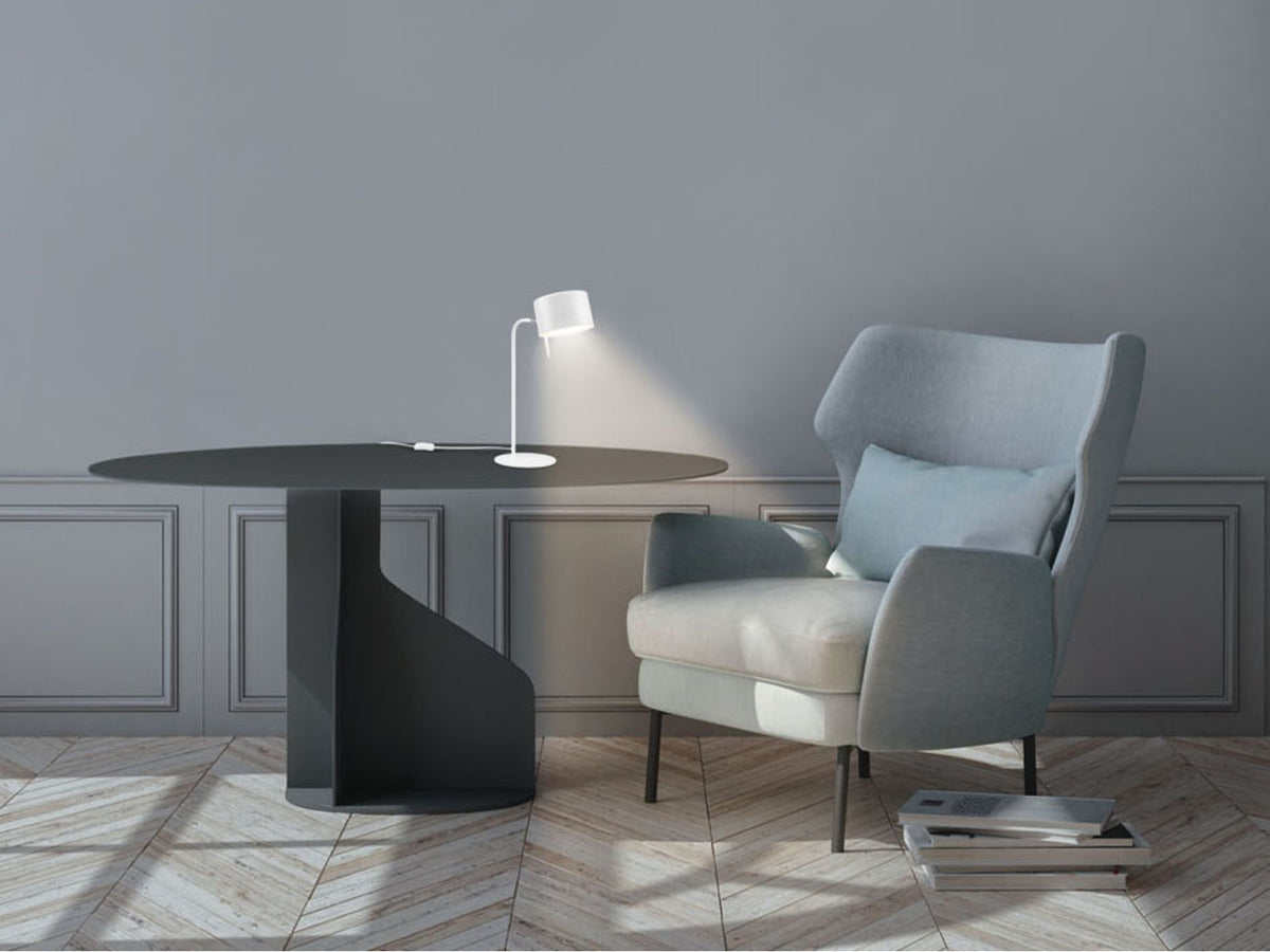 Lampe de table, 1 ou 2 ampoules, blanc mat