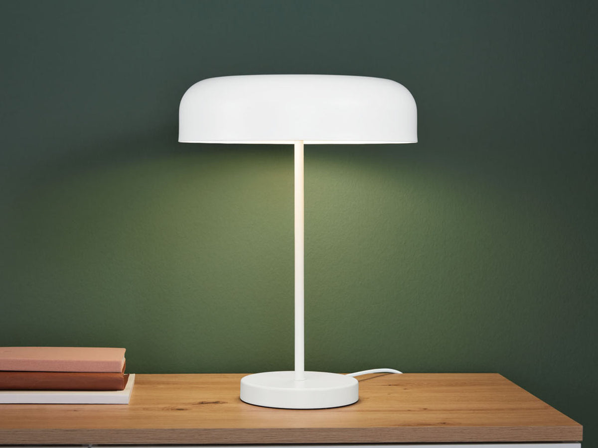 Lampe de table, 1 ou 2 ampoules, blanc mat