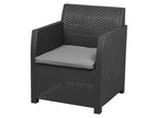 Salon de jardin, 4 pièces, anthracite/gris