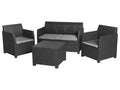 Salon de jardin, 4 pièces, anthracite/gris