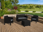 Salon de jardin, 4 pièces, anthracite/gris