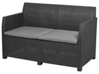 Salon de jardin, 4 pièces, anthracite/gris