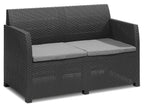 Salon de jardin, 4 pièces, anthracite/gris