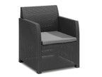 Salon de jardin, 4 pièces, anthracite/gris