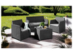 Salon de jardin, 4 pièces, anthracite/gris