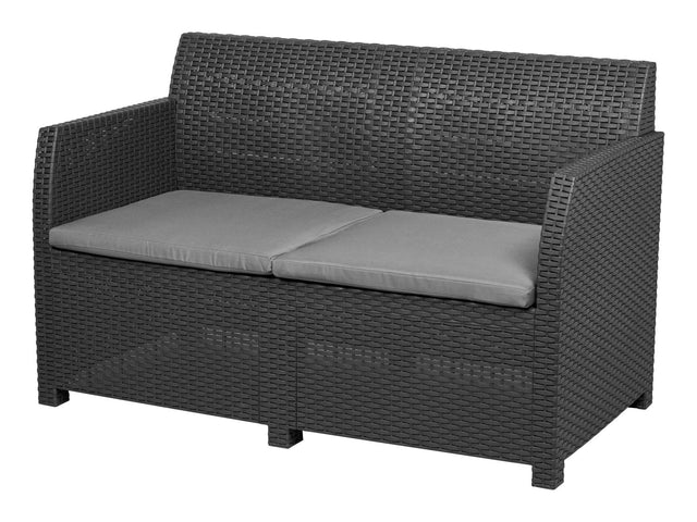 Salon de jardin, 4 pièces, anthracite/gris