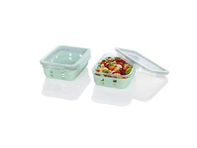 Set de boîtes de conservation en verre, 2 pièces