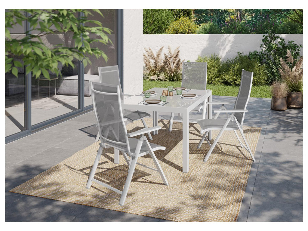 Table de jardin + Lot de 4 fauteuils Houston