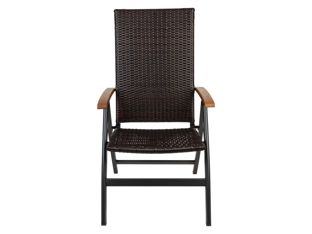 Table de jardin + Lot de 4 fauteuils pliants tressés Valencia