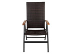 Table de jardin + Lot de 4 fauteuils pliants tressés Valencia