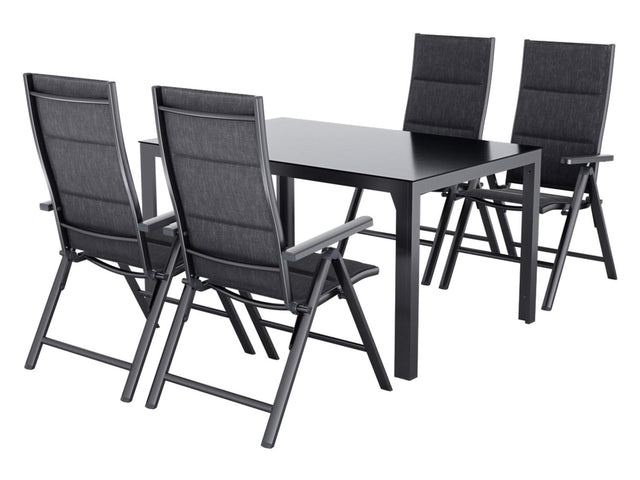 Table de jardin + Lot de 4 fauteuils Toronto