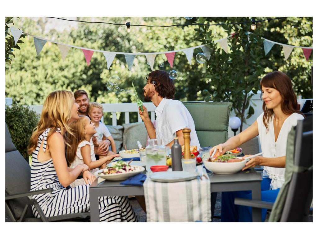 Table de jardin + Lot de 6 fauteuils en aluminium Toronto