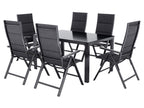 Table de jardin + Lot de 6 fauteuils en aluminium Toronto