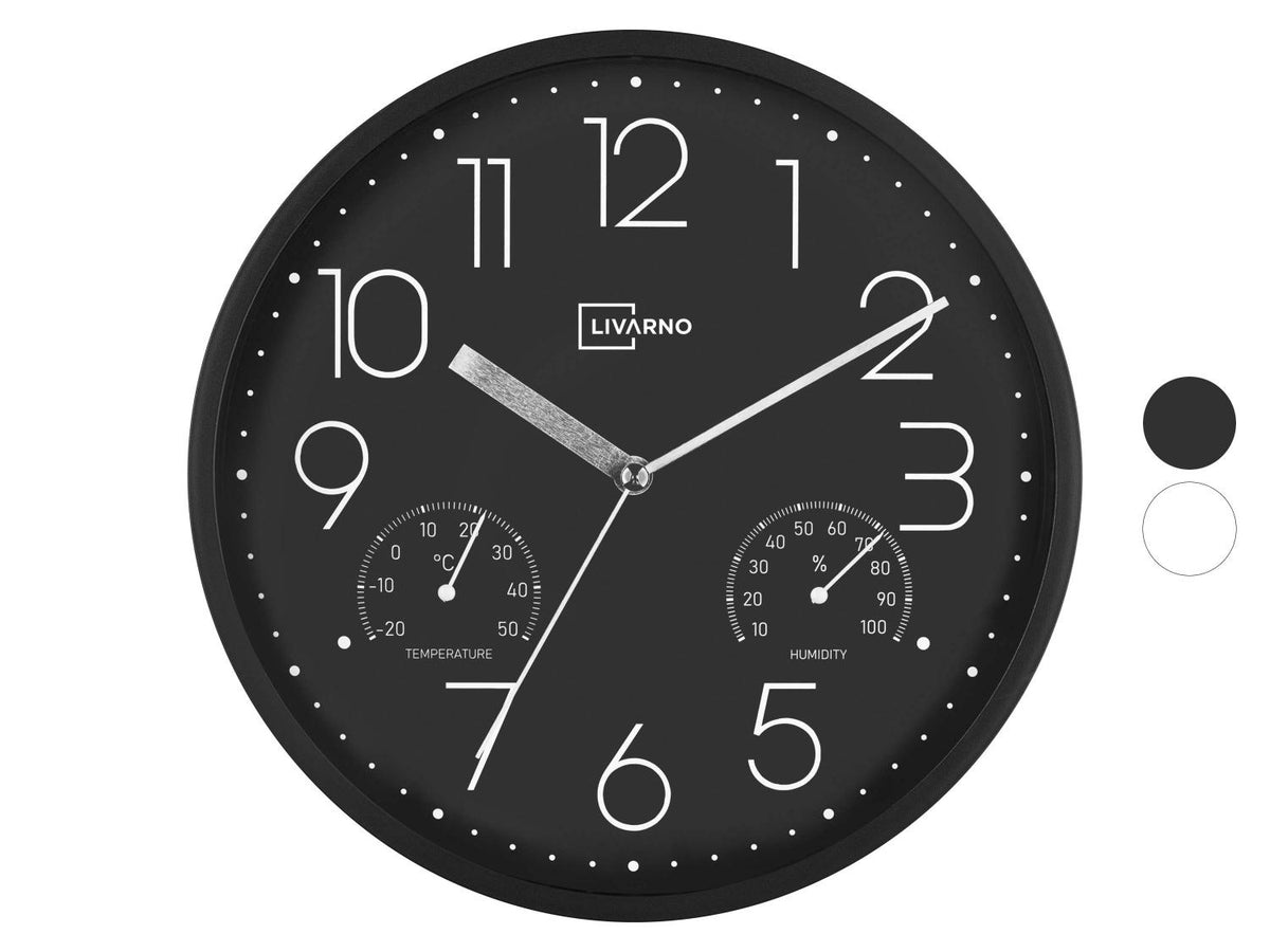 Horloge murale avec thermomètre et hygromètre