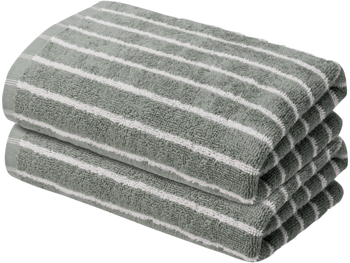 Lot de 2 serviettes de toilette en éponge, 50 x 100 cm