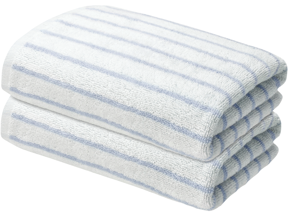 Lot de 2 serviettes de toilette en éponge, 50 x 100 cm