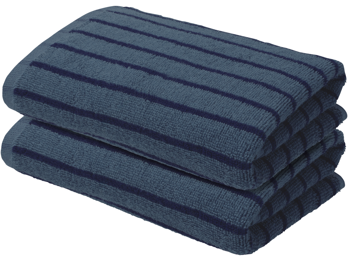 Lot de 2 serviettes de toilette en éponge, 50 x 100 cm