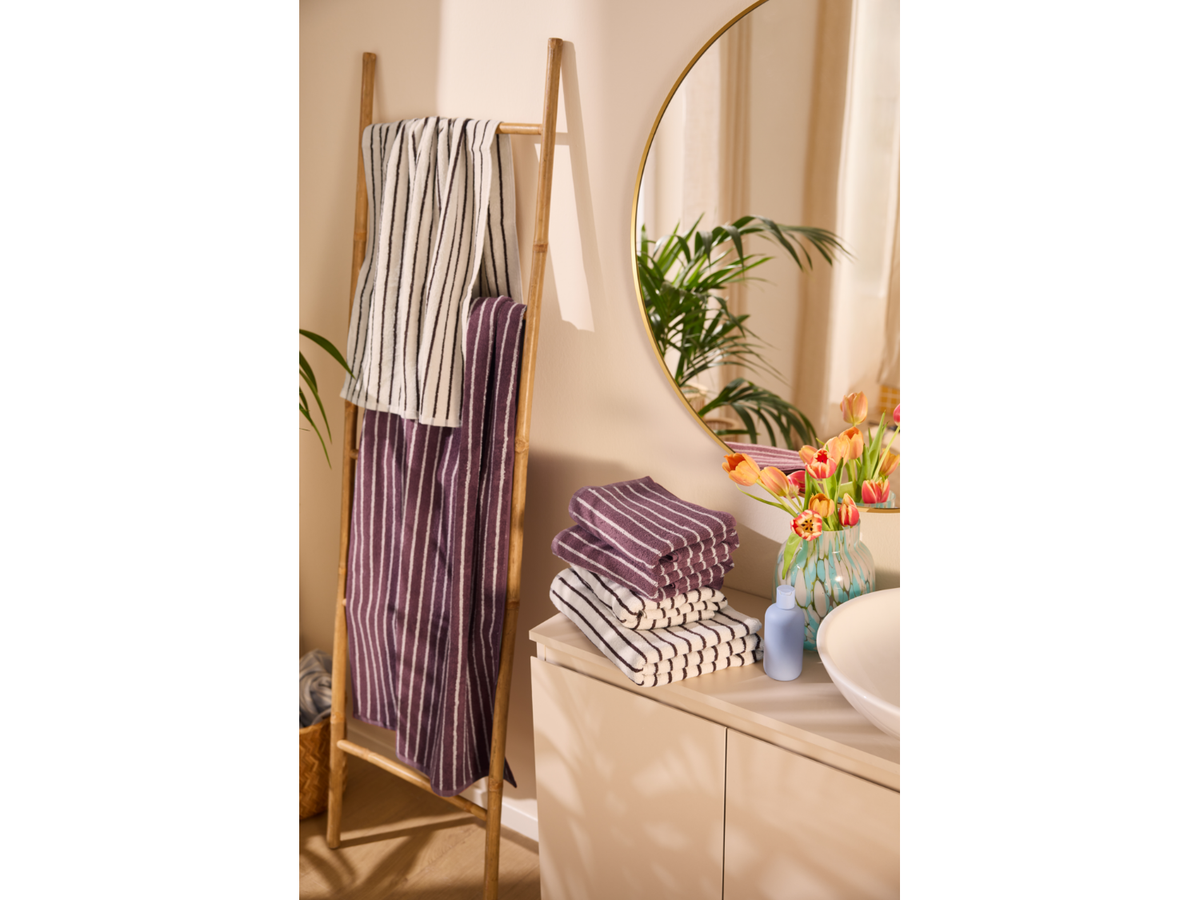 Lot de 2 serviettes de toilette en éponge, 50 x 100 cm