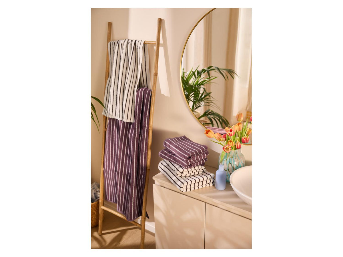 Lot de 2 serviettes de toilette en éponge, 50 x 100 cm