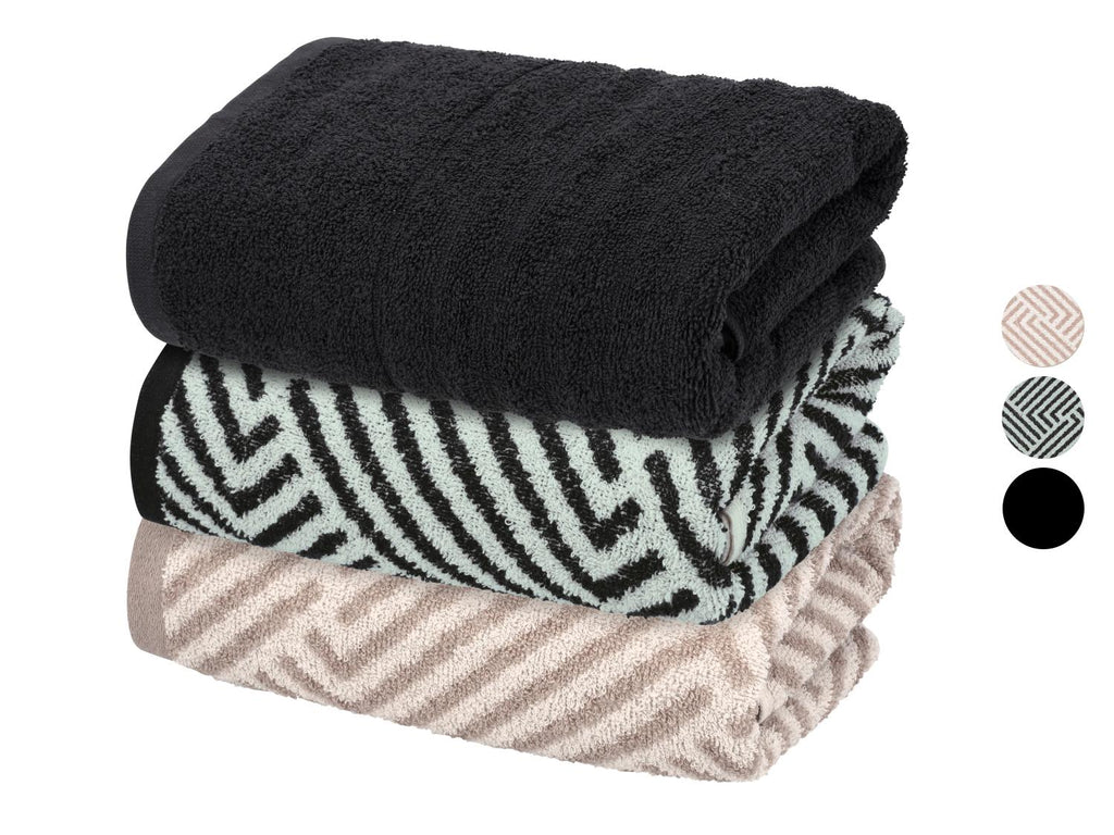 Lot de 2 serviettes de toilette en éponge, 50 x 100 cm