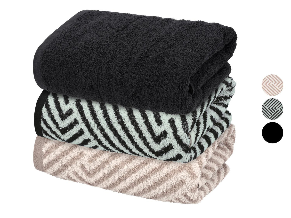 Lot de 2 serviettes de toilette en éponge, 50 x 100 cm