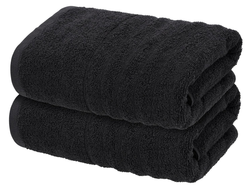 Lot de 2 serviettes de toilette en éponge, 50 x 100 cm