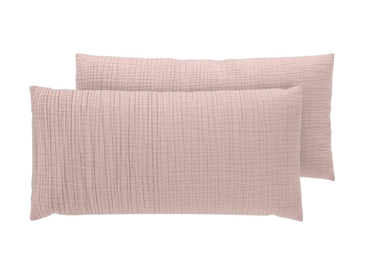 Lot de 2 taies d'oreiller en mousseline, 40 x 80 cm