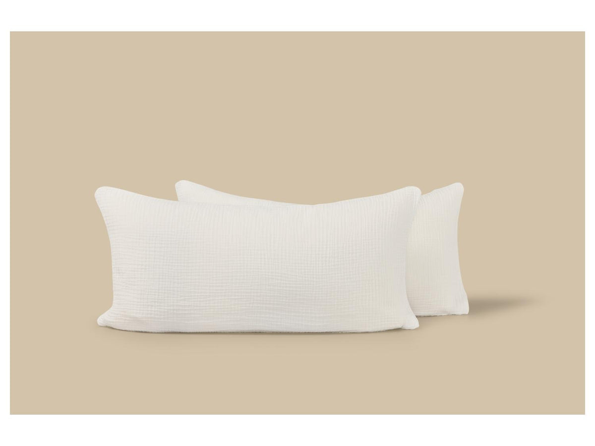 Lot de 2 taies d'oreiller en mousseline, 40 x 80 cm