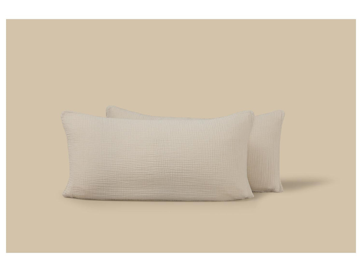 Lot de 2 taies d'oreiller en mousseline, 40 x 80 cm