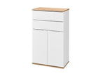 Meuble bas, 57,6 x 32,9 x 94,8 cm, blanc/imitation chêne