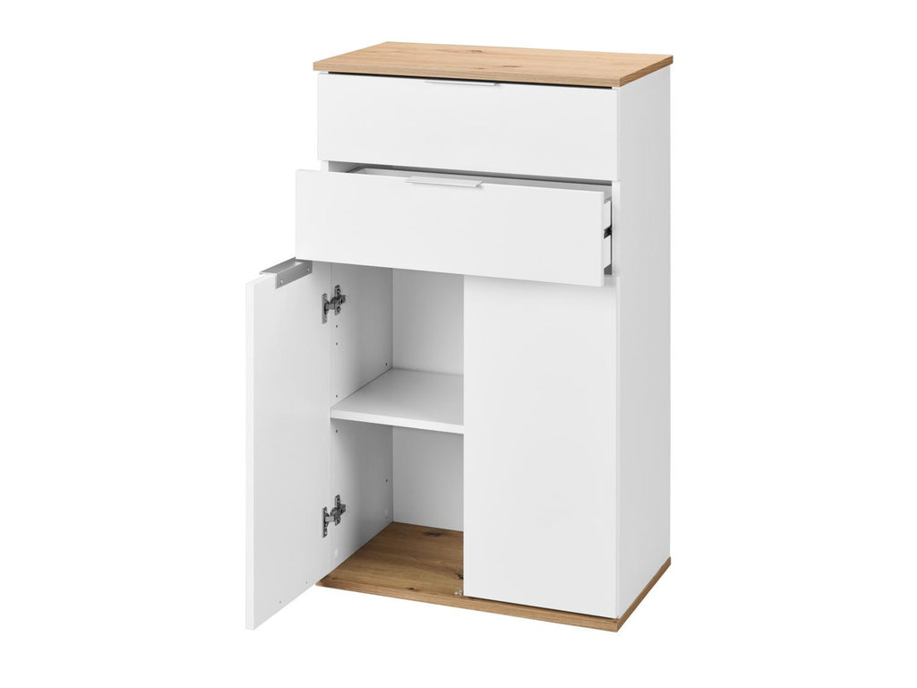 Meuble bas, 57,6 x 32,9 x 94,8 cm, blanc/imitation chêne