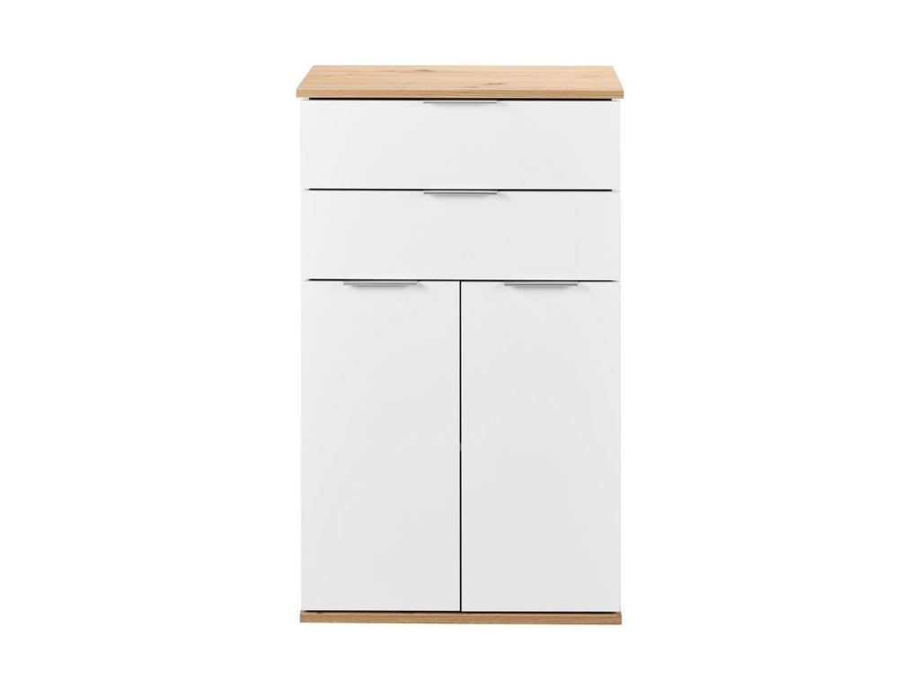 Meuble bas, 57,6 x 32,9 x 94,8 cm, blanc/imitation chêne
