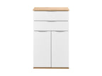 Meuble bas, 57,6 x 32,9 x 94,8 cm, blanc/imitation chêne