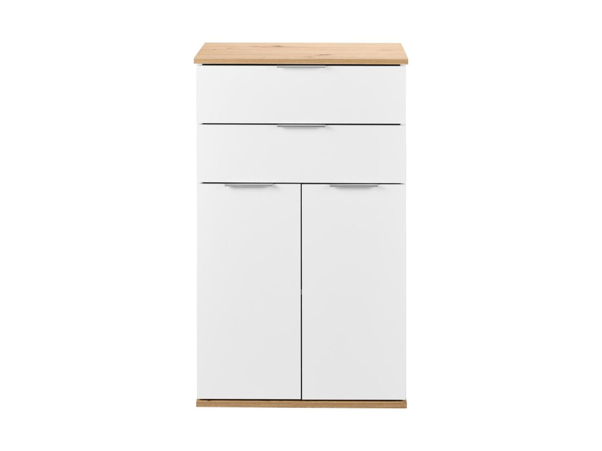 Meuble bas, 57,6 x 32,9 x 94,8 cm, blanc/imitation chêne