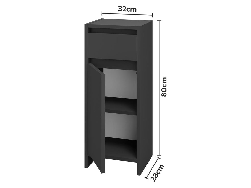 Meuble de salle de bains Oslo, 32 x 80 x 28 cm, anthracite