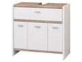 Meuble sous-vasque Boston, 58,1 x 55 x 28 cm, blanc/imitation chêne