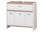 Meuble sous-vasque Boston, 58,1 x 55 x 28 cm, blanc/imitation chêne