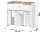 Meuble sous-vasque Boston, 58,1 x 55 x 28 cm, blanc/imitation chêne