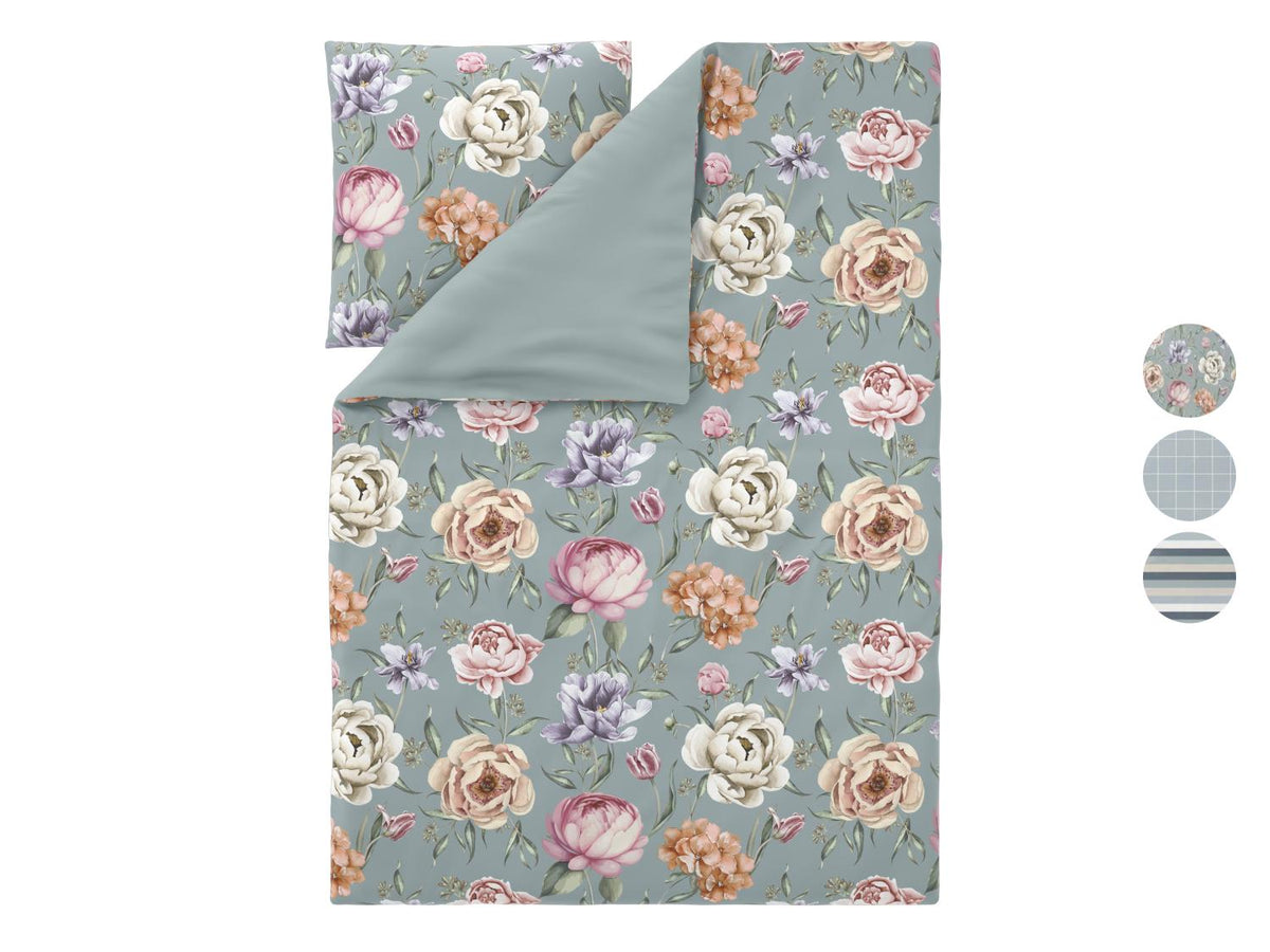 Parure de lit double face en satin microfibre, 140 x 200 cm