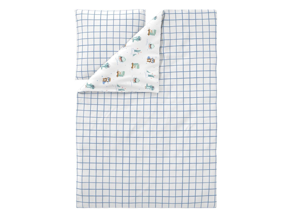 Parure de lit en satin microfibre double face enfant, 140 x 200 cm