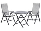 Table de jardin + Lot de 2 fauteuils en aluminium Houston