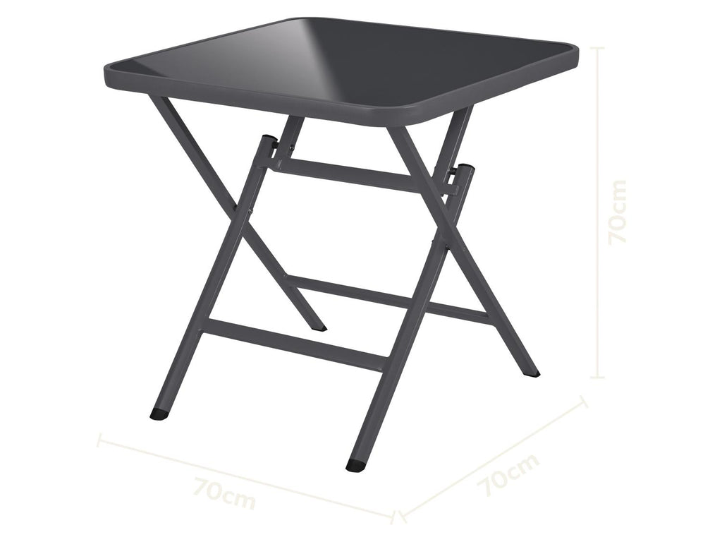 Table de jardin + Lot de 2 fauteuils en aluminium Houston
