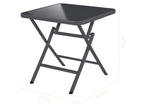 Table de jardin + Lot de 2 fauteuils en aluminium Houston