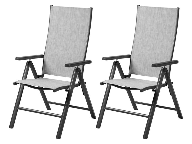 Table de jardin + Lot de 2 fauteuils en aluminium Houston